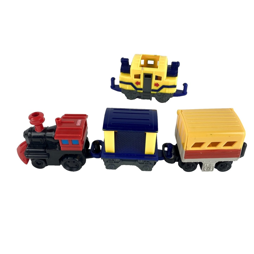 Fisher Price Geo Trax Woohoo Train Set Non Motorized 4 Cars 2004 - 2006 Fine Vtg